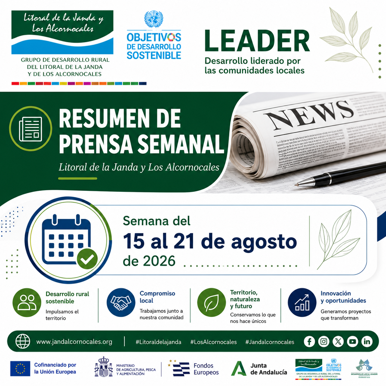Resumen de prensa semanal | Litoral de la Janda y Los Alcornocales Semana del 15 al 21 de agosto de 2026